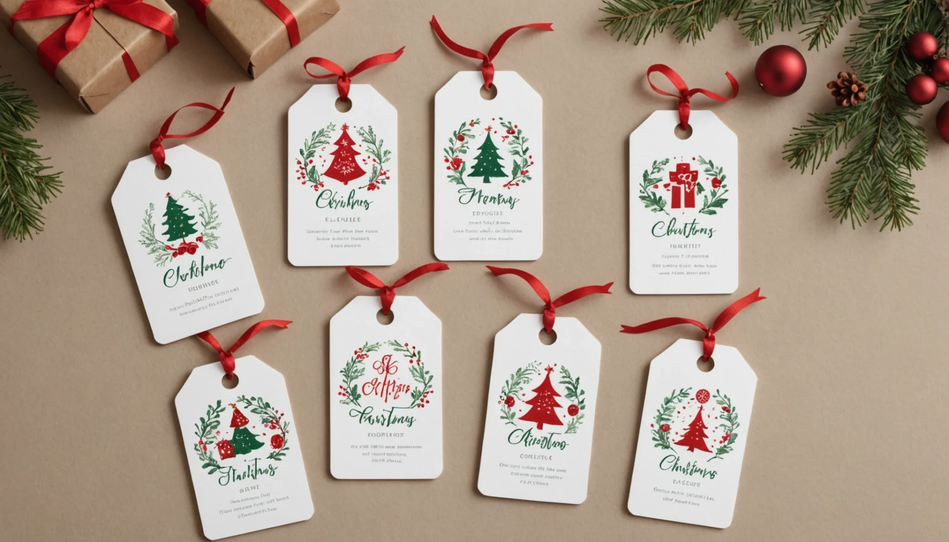 Étiquettes cadeau Noël personnalisables à imprimer PDF