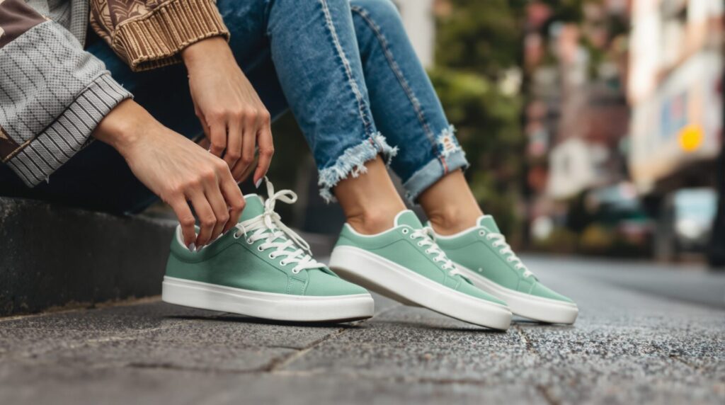comment porter des baskets vertes femme