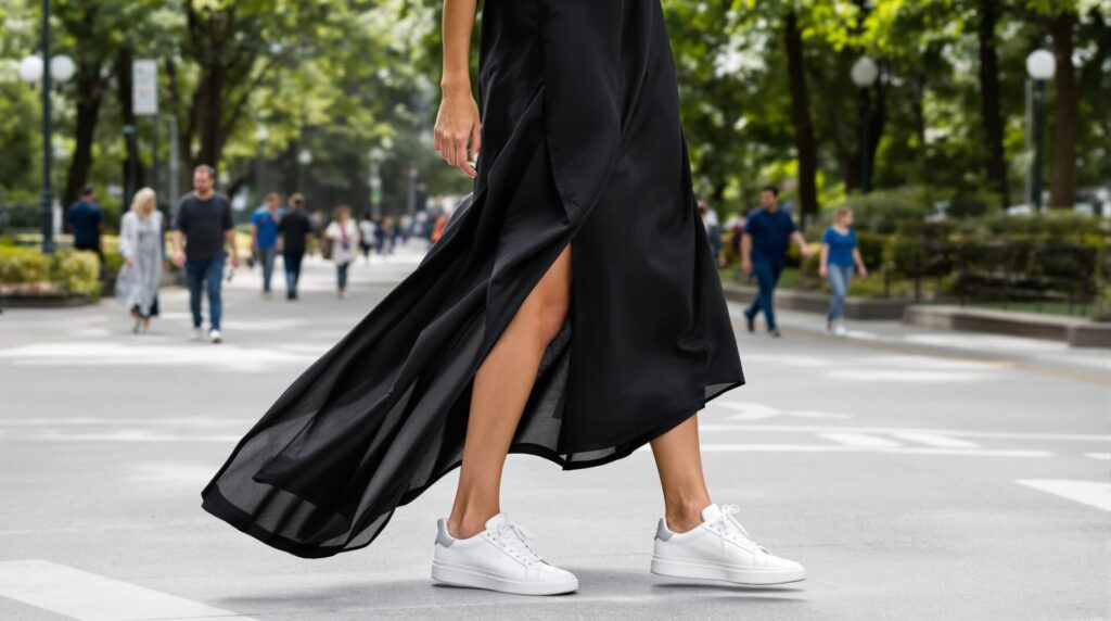 robe noir basket blanche