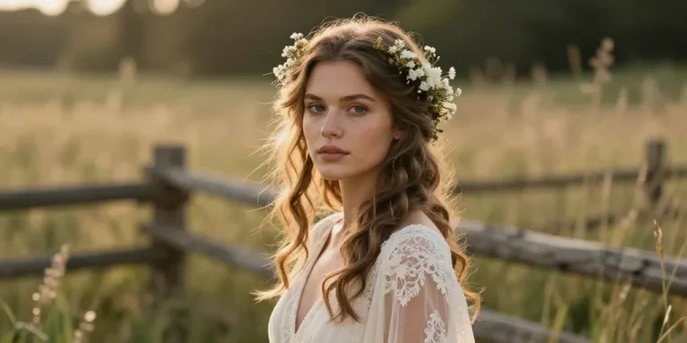 fleur cheveux mariage boheme